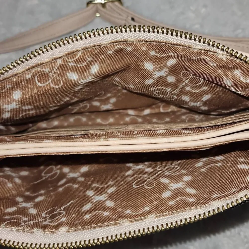 Jessica Simpson Ryanne Crossbody Metallic studded chained strap party purse
